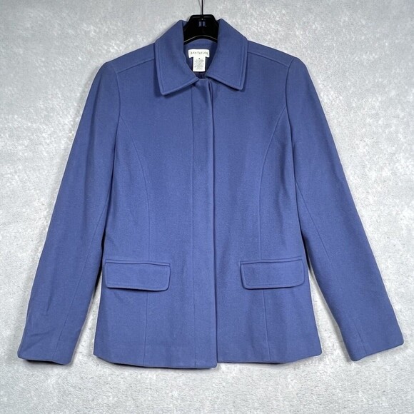 Ann Taylor Jackets & Blazers - Ann Taylor Periwinkle Blue Wool-Blend Tailored Blazer
